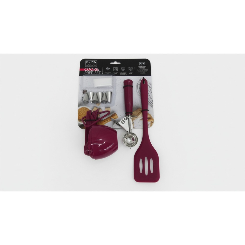BKLYN Steel Co Cookie Prep Set Unisex OS Red 17pc Silicone Tools MAC36207